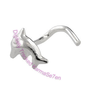 Dolphin - Silver Nose Stud